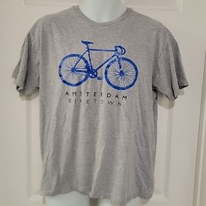 Amsterdam Biketown Fox Originals Grey Shirt Men's Cycling Bike Size Large